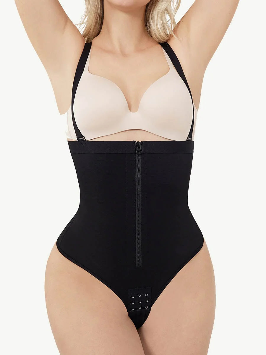 Air Sculpt High-Waist Thong Bodysuit with Straps