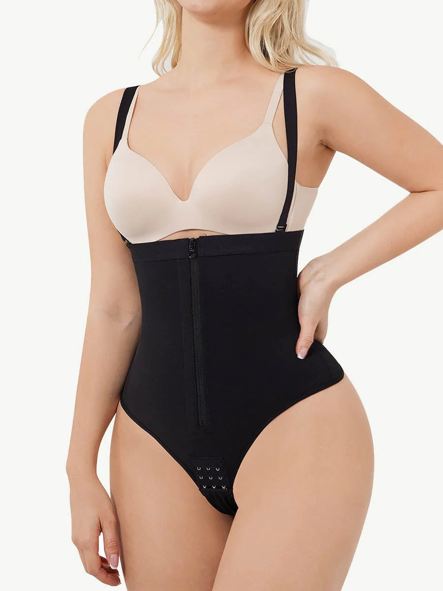 Air Sculpt High-Waist Thong Bodysuit with Straps