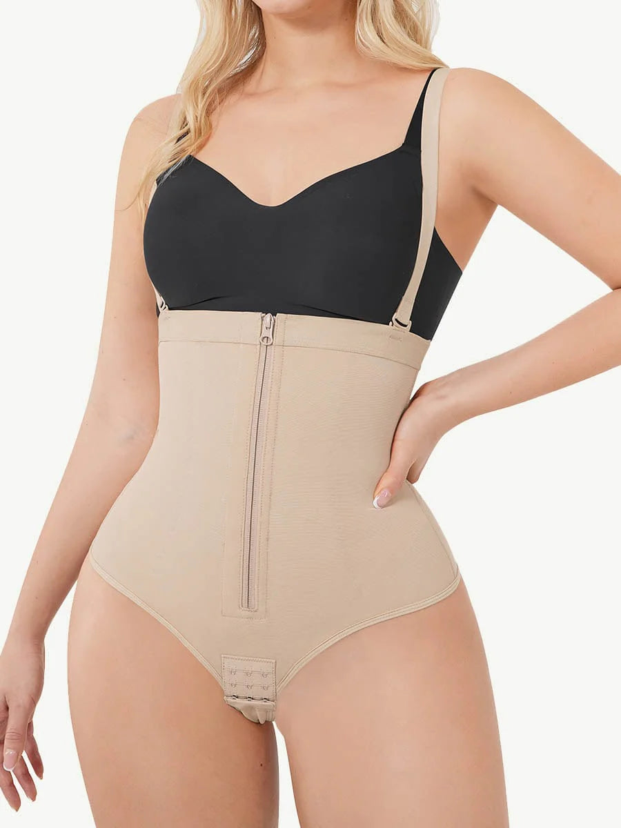 Air Sculpt High-Waist Thong Bodysuit with Straps